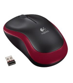 Logitech myš Wireless Mouse M185, optická, 3 tlačítka, červená,1000dpi