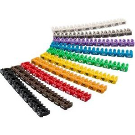 goobay Označovací klipy na kabel do průměru 4-6mm, 10x10ks, čísla