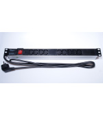 PremiumCord Panel napájecí do 19" racku 1U, 9xIEC (C13), 2m kabel,vypínač
