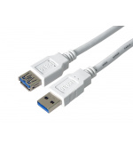 PremiumCord Prodlužovací kabel USB 3.0 Super-speed 5Gbps A-A, MF, 9pin, 3m bílá