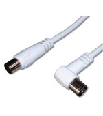 PremiumCord TV kabel M/F konektor 90°, 75 Ohm 5m