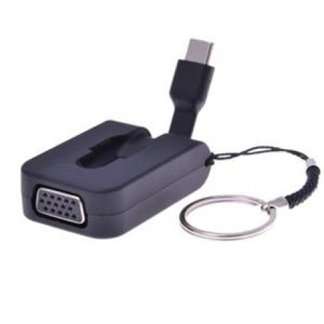 PremiumCord Adaptér USB 3.1 Typ-C male na VGA female,zasunovací kabel a kroužek na klíče