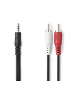 Nedis CAGL22200BK50 - Stereo Audio Kabel | 3,5 mm Zástrčka – 2x RCA Zástrčka | 5 m | Černá