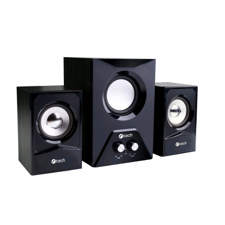 Repro C-TECH SPK-223, 2.1, dřevěné, černé