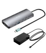 i-tec USB-C Metal Nano 3x Display Dock, 2x HDMI 1x USB-C video, PD 140W + Universal Charger 140W
