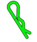 Team Corally - sponky karoserie - 45° ohnuté - velké - zelené - 10 ks.