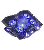 EVOLVEO Ania 5, chladicí podstavec pro notebook, modré podsvícení, polohovatelný, reg.ot., display