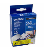 Brother - TZe-555,  modrá / bílá (24mm, laminovaná)