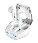 Genius HS-M920BT, Headset, bezdrátový, do uší, mikrofon, výdrž 4 hodiny, LED podsvícení, Bluetooth, USB-C, bílý