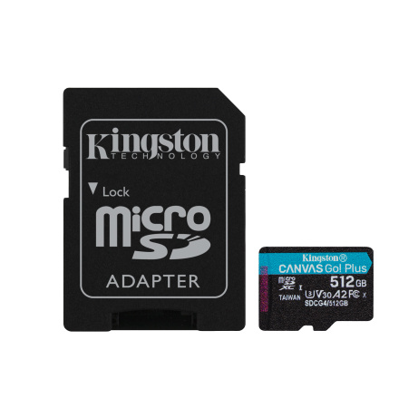 Kingston Canvas Go Plus A2/Micro SDXC/512GB/UHS-I U3 / Class 10/+ Adaptér