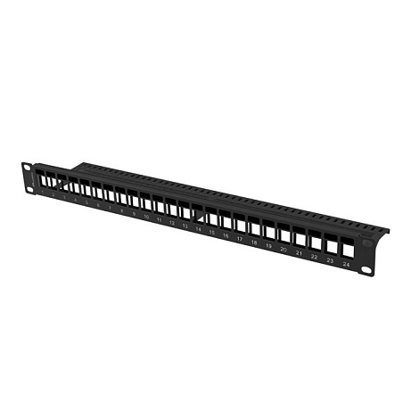 LANBERG PATCH PANEL BLANK 24 PORTŮ 1U PRO MODULY KEYSTONE ČERNÝ