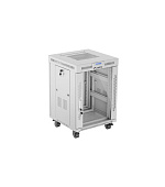 19" VOLNĚ STOJÍCÍ RACKOVÁ SKŘÍŇ 15U 600X600 ŠEDÉ SKLENĚNÉ DVEŘE LCD LANBERG (FLAT PACK) V2
