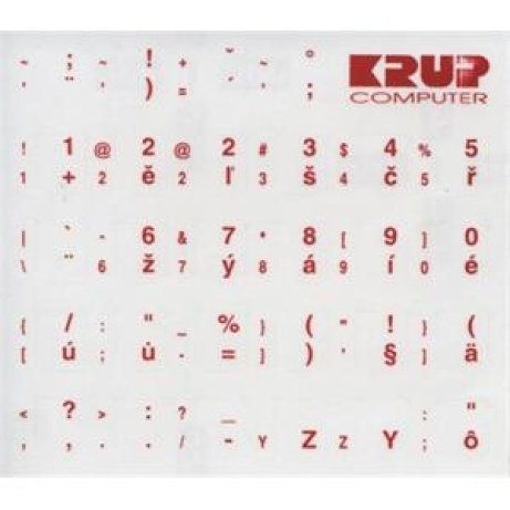 PremiumCord Česká přelepka na klávesnici - červená