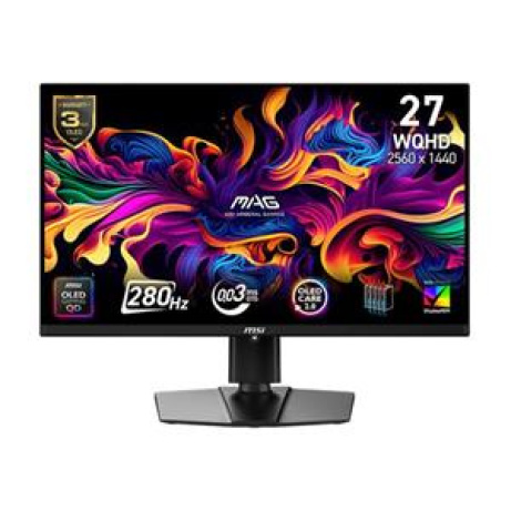 MSI MAG 271QP QD-OLED X28 gaming monitor 26,5" QD-OLED/2560x1440 (WQHD)/280Hz/0,03ms/2xHDMI/DP/USB-C/Výšk.nast./Pivot