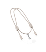 Epico šňůrka na telefon s USB-C kabelem - béžová