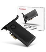 AXAGON PCEM2-DC, PCIe x4 - M.2 NVMe M-key + SATA B-key slot adaptér, chladič, vč. LP