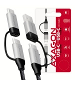 AXAGON BUCMM-CAM10, 4in1 kabel USB-C/Micro USB <-> USB-C/USB-A, 1m, 3A, PD 60W