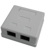 DATACOM Datová zásuvka UTP CAT5E 2xRJ45 na omítku bílá