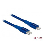 Delock Datový a nabíjecí kabel USB Type-C™ na Lightning™ pro iPhone™, iPad™ a iPod™ modrý 0,5 m MFi