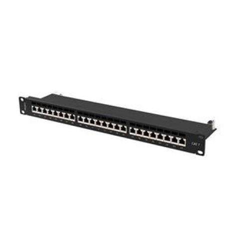LANBERG PATCH PANEL 24 PORTŮ 1U 19" CAT.7 FTP STÍNĚNÝ ČERNÝ