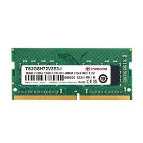 Transcend paměť 16GB Industrial ECC SODIMM DDR4 3200 1Rx8 (2Gx8)x9 CL22 1.2V