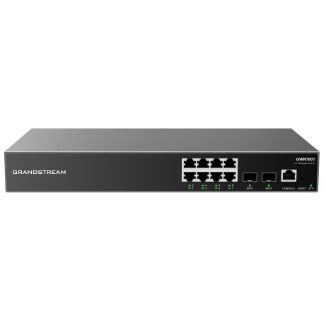 Grandstream GWN7801 L2+ Managed Network Switch 8x 1Gb RJ45, 2x SFP, DHCP, QoS, VLAN