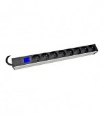 PDU IT METER, integr.merení,8x CSN,Al, 19", 1U, RAL 7035