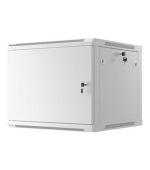 LANBERG Nástěnná jednodílná skříň 19", 9U/600x600 FOR SELF-ASSEMBLY plechové dveře šedá (RAL7035) (v rozloženém stavu)