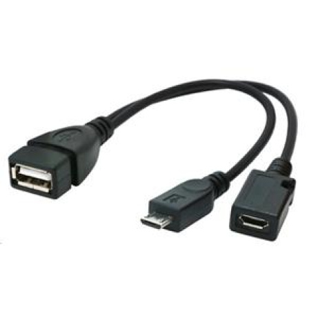 GEMBIRD CABLEXPERT Kabel USB AF/micro BM + micro BF, OTG + dobíjení, 15cm, pro tablety a smartphone