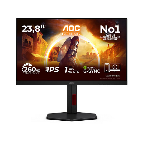 AOC Gaming/24G4ZR/23,8"/IPS/FHD/260Hz/0,3ms/Černá/3R