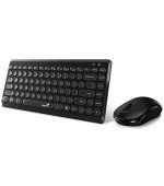 Genius LuxeMate Q8000 set klávesnice a myši, bezdrátový, retro design, CZ+SK layout, 2,4GHz, mini USB přijímač, černý