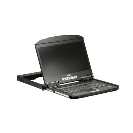 Aten 1U Ultra Short Depth Single Rail WideScreen LCD Console (USB / HDMI) 1920x1080