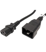 PremiumCord Kabel sítový propojovací 230V 10A 1m, konektory IEC 320 C13 - IEC 320 C20