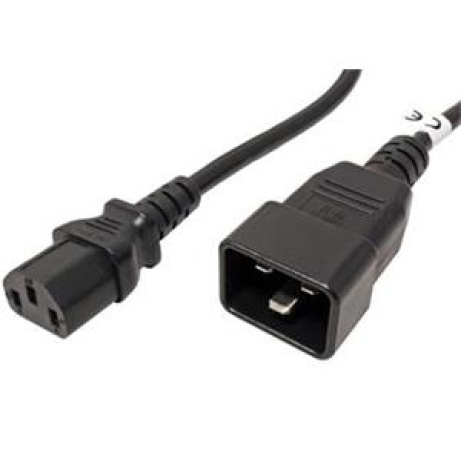 PremiumCord Kabel sítový propojovací 230V 10A 1m, konektory IEC 320 C13 - IEC 320 C20