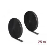 Delock Vysoce spolehlivý pásek na suchý zip D 25 m x Š 25 mm, černý