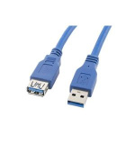 LANBERG USB-A M / F 3.0 kabel 1,8m, modrý