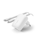 Belkin BOOST CHARGE™ 30W USB-C Power Delivery PPS nástěnná nabíječka + 1m USB-C na lightning kabel, bílá