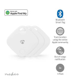 Nedis BTTAG10WT3 - Vyhledávač Klíčů Apple| | Napájení z baterie|3x CR2032 | BT 5.1 |výdrž baterie Až:1Rok| Bílál | 3Ks