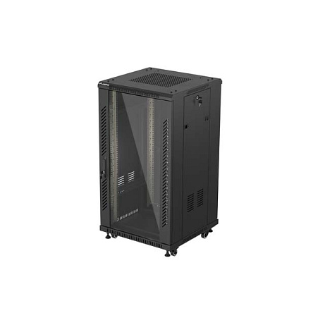 LANBERG INSTALAČNÍ SKŘÍŇOVÝ ROZVADĚČ 19" 22U 600X600 ČERNÉ SKLENĚNÉ DVEŘE (PLOCHÉ BALENÍ)