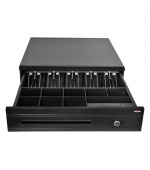 Pokladní zásuvka C425C - s kabelem, kovové držáky, 9-24V, černá