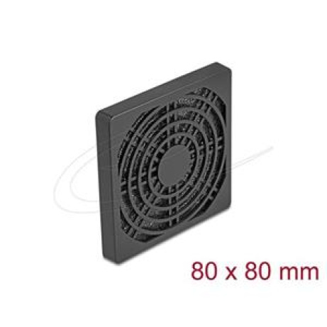 Delock Rošt ventilátoru s protiprachovým filtrem, rozměr 80 x 80 mm, černý