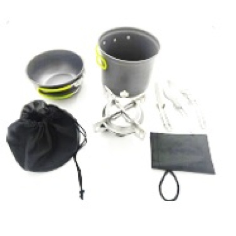 PLATINET KEMPINGOVÝ PLYNOVÝ VAŘIČ + PŘÍSLUŠENSTVÍ NA VAŘENÍ - HRNEC, PÁNEV, PŘÍBORY