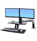 ERGOTRON WorkFit-A with Suspended Keyboard, Dual, 5" and WS, Polished Aluminum,stolní držák 2x mon.,kláv, deska