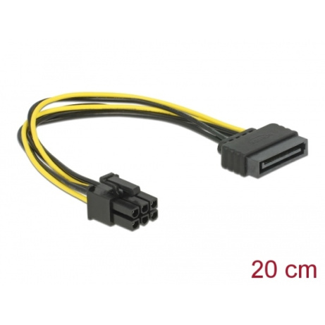 Delock napájecí kabel SATA 15 pin na 6 pin PCI Express