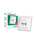 Digitus modulární dvojzásuvka CAT5E, stíněná, pod omítku, bílá, LSA