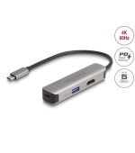 Delock Adaptér USB Type-C™ na HDMI 4K, 60 Hz, s PD USB Typu-A a USB Type-C™ Data + PD 92 W