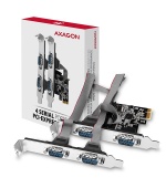 AXAGON PCEA-S4N, PCIe řadič - 4x sériový port (RS232) 250 kbps, vč. LP