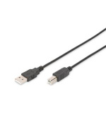 Digitus USB connection cable, type A - B M/M, 1.8m, USB 2.0 compatible, bl