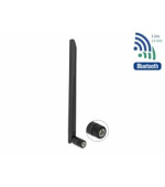 Delock WLAN 802.11 a/ax/a/b/g/n anténa RP-SMA samec 5 dBi, 20 cm, všesměrová s ohebným výklopným spojem a černým gumovým