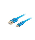 LANBERG USB-C (M) na USB-A (M) 2.0 kabel 1m, modrý, rychlé nabíjení 3.0